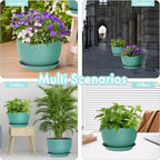 12 Inch Large Plant Pots for Indoor or Outdoor Plants, Wide Water Ripples - Image 6