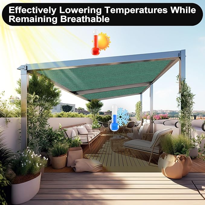 Artpuch 90% Sun Shade Cloth, 10 x 14 FT Pergola Shade Cover Canopy - Image 6