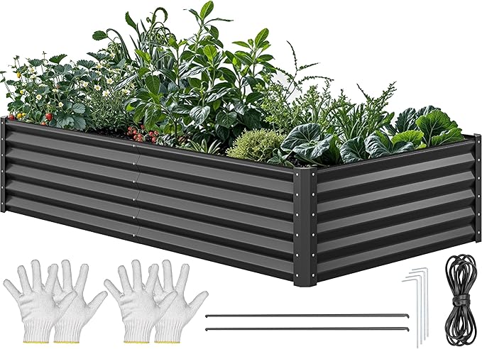 YITAHOME 8x4x1.5 ft Galvanized Raised Garden Bed Kit, Large Metal Planter Box - Image 8