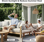 RYB HOME Outdoor Curtains for Patio Waterproof Block Sunlight Thermal Insulated - Image 2