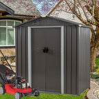 Vongrasig Outdoor Storage Shed, 6 x 4 FT Outside Metal Garden Shed - Image 2