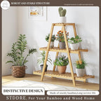 Plant Stand For Indoor Outdoor Tiered Plant Shelf 3 Tier 8 Potted Bamboo Flower - Image 6