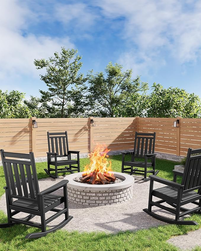 GarveeLife Poly Lumber Rocking Chair Outdoor Set of 4 by GarveeLife