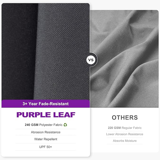 PURPLE LEAF 8' X 8' Left-right Tilting Patio Umbrella Outdoor Cantilever Swivel - Image 4