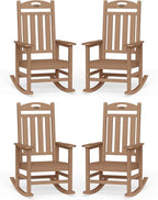 Oversized Outdoor Rocking Chairs Set of 4, High Back Porch Rocker Chair by Suunyn