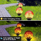 2 Pack Garden Solar Lights Outdoor Decorative, 60 LED Gradient red Cracked - Image 5