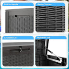 120 Gallon Waterproof Outdoor Storage Box, Resin Deck Box, Lockable Outside - Image 3