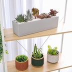 15 Inch Grey Rectangular Cement Planter Concrete Succulent Planter Windowsill - Image 3