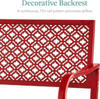 Best Choice Products Outdoor Bench 2-Person Metal Steel Benches Furniture - Image 6