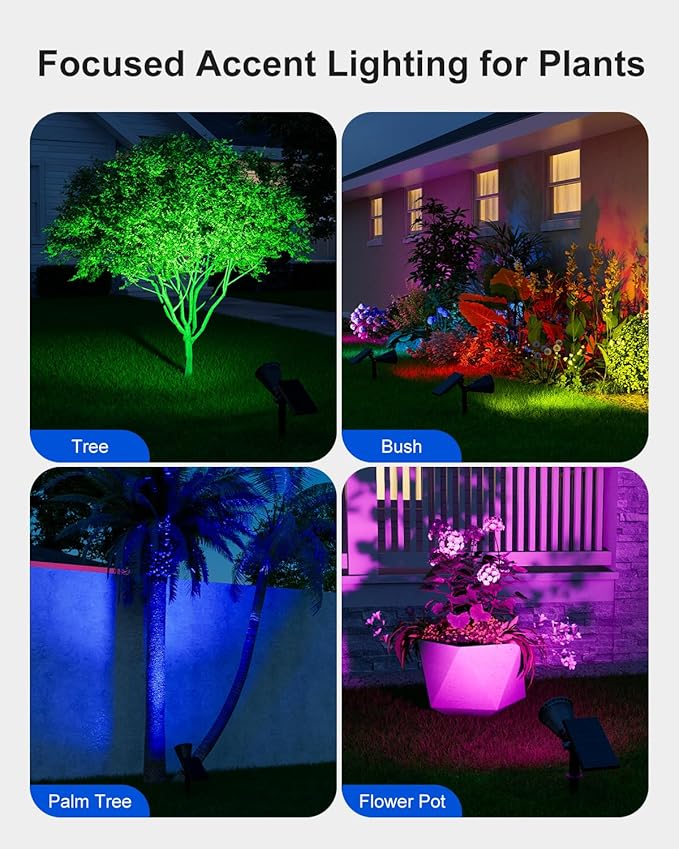 2 Pack Color Changing Solar Spotlights Outdoor - Image 5