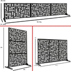 Oakland Living 6 ft. X 4 ft. Black Freestanding Metal Privacy Screen Room - Image 2