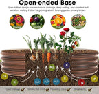 5x3x1ft Oval Galvanized Raised Garden Bed Outdoor 9-in-1 Large Metal Modular - Image 3