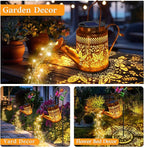 Solar Powered Butterfly Watering Can Lights Waterproof Outdoor Garden Decor - Image 4