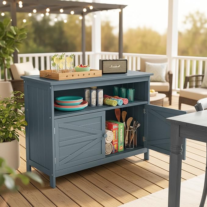 HIPS All-Weather Outdoor Storage Cabinet, Outdoor Sideboard - Image 2