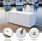 LIFETIME Outdoor Storage Deck Box, 130 Gallon, Arctic White, UV-Protected - Image 2