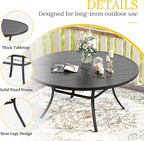 VICLLAX 63" Outdoor Round Patio Table - Image 4