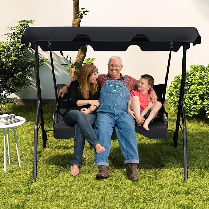 Tangkula 3 Person Porch Swing, Patio Swing - Image 9