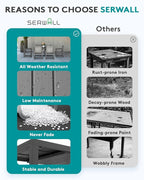 SERWALL 7-Piece Patio Dining Sets, All Weather HDPE Patio Furniture Set - Image 7