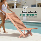 Wooden Chaise Lounge Chair, 3-Position Adjustable Outdoor Tanning Chair - Image 7