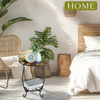 Outdoor Side Table Round Small Mosaic Patio Accent Indoor End Plant Coffee Tea - Image 2