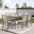 TLSUNNY Patio Outdoor Table W/ 1.69″ Umbrella Hole, Outdoor Metal Furniture - Image 2