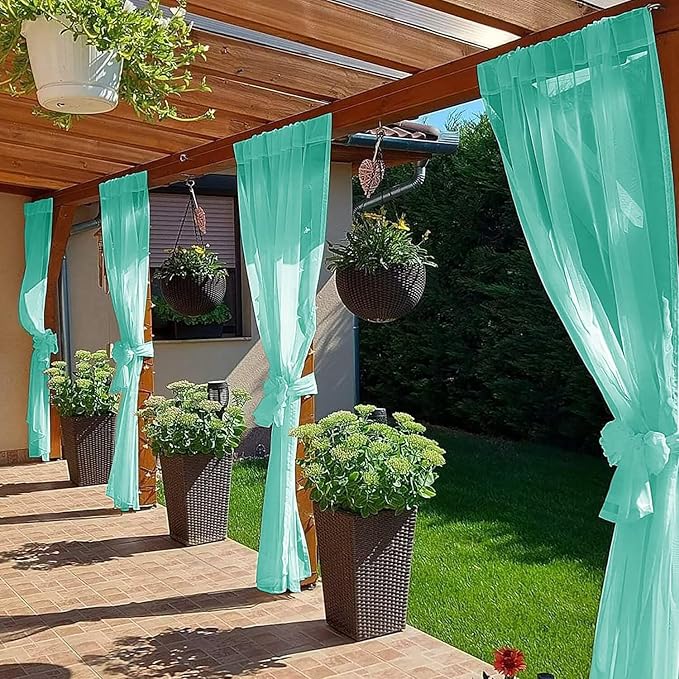 SpaceDresser Waterproof Outdoor Sheer Curtains - Image 4