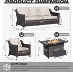 Joyside Wicker Patio Furniture Sets, 4 Pieces Upgraded Large Size Outdoor - Image 2