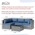 Shintenchi 5 Pieces Outdoor Patio Sectional Sofa Couch - Image 8