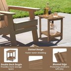 LUE BONA Adirondack Outdoor Side Table, 2-Tier Brown-Oil HDPS Patio End Table - Image 5