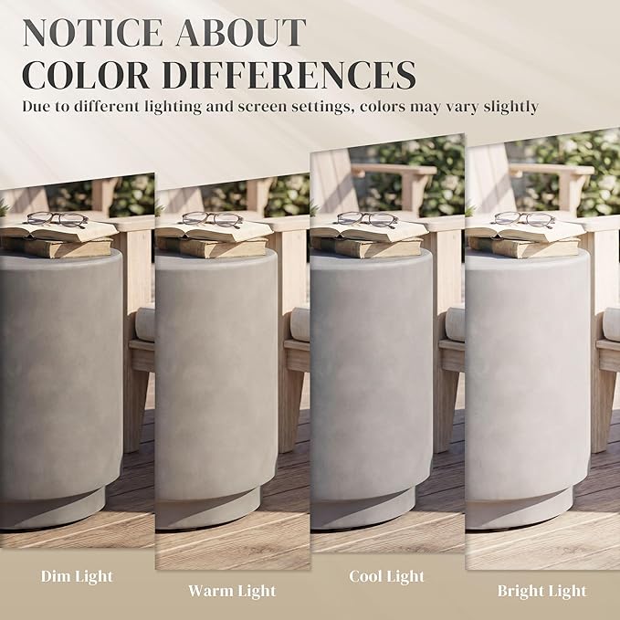 HOMCOM Outdoor Side Table, Round Small End Table - Image 7