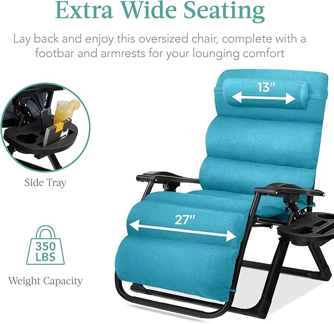 Best Choice Products Oversized Zero Gravity Chair, Folding Outdoor Patio - Image 5
