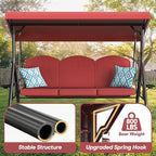 3 Seat Outdoor Porch Patio Swing - Image 3