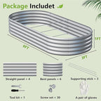 2PCS 6x3x1ft Galvanized Metal Raised Garden Bed Kit, Outdoor Planter Box - Image 2