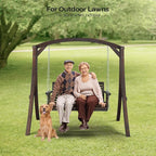 VINGLI Upgraded Patio Wooden Porch Swing - Image 8