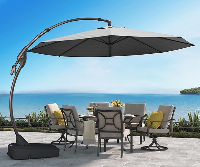 Grand patio 12FT Outdoor Offset Umbrella Large Round Aluminum Cantilever - Image 9