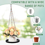 2-Pack Modern Boho Macrame Plant Hanger, 10/11 Inch Metal Hanging Planter Holder - Image 6