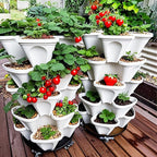 7 Tiered Strawberry Planters 3 Pack, Vertical Stackable Planter, Herb Stacking - Image 9