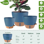 12/10/8 inch Plant Pots, Large Plastic Self Watering Planters - Image 3