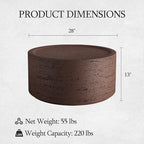 UPHA Outdoor Round Coffee Table, Small Modern Minimalist Accent Tables - Image 2