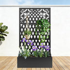 Metal Raised Garden Bed with Trellis & Privacy Screen, Modern Planter with - Image 8