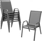 ONBRILL Patio Chairs set of 6, Easy Assembly Stackable Outdoor Dining Chairs by ONBRILL