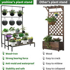 Large Plant Stand Indoor Outdoor, 3 Tier Heavy Duty Hanging Plant Stand - Image 2