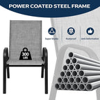 PIZZELLO Patio Chairs Set of 4, Outdoor Stackable Dining Chairs - Image 8