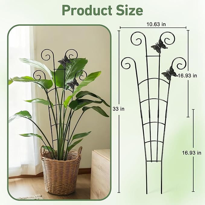 30'' Larger Plant Trellis with Ties Indoor, Expandable Metal Trellis - Image 2