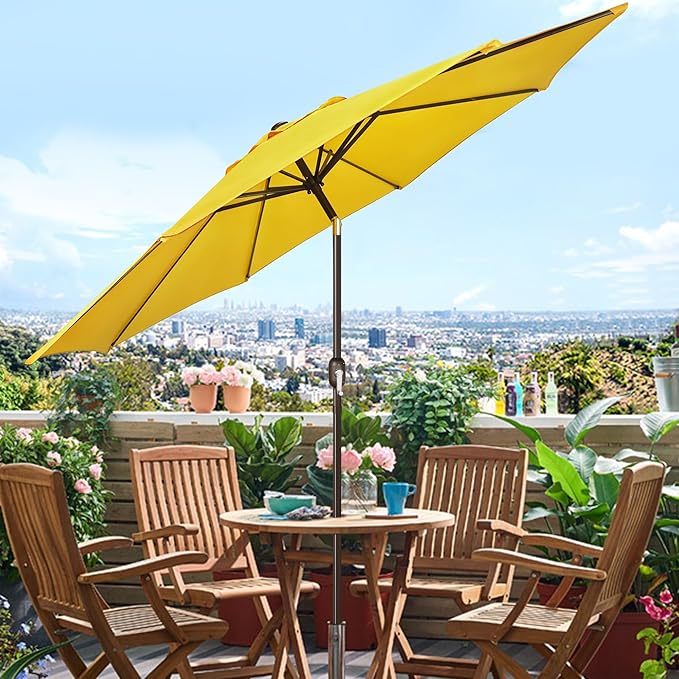 Blissun 9' Outdoor Patio Umbrella, Outdoor Table Umbrella, Yard Umbrella - Image 6