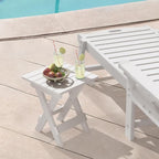 LUE BONA Small Outdoor Folding Side Table, HDPS Outside End Table - Image 2