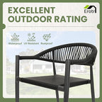 8 Pcs Stackable Patio Dining Chairs, Aluminum Rattan Outdoor Dining Chair - Image 3
