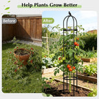 Garden Obelisk Trellis for Climbing Plants Outdoor, 6.2 FT Tomato Cage - Image 6