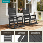 SERWALL Outdoor Rocking Chair Set of 2, Oversized Rocking Chair - Image 5