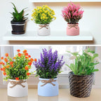 Cindeer 16 Pcs Large Artificial Potted Flowers Fake Potted Plants Plastic Faux - Image 6